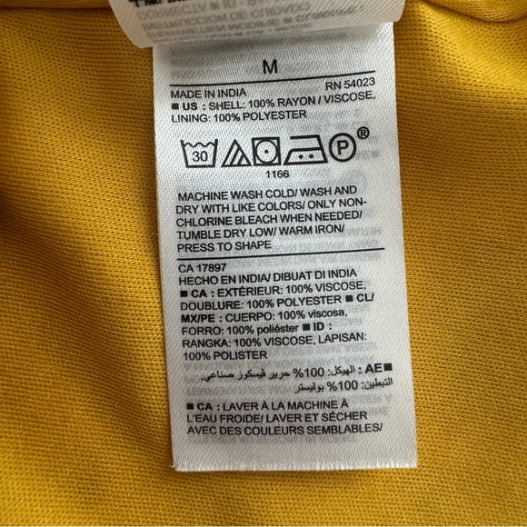 Old Navy Womens Dress Size Medium Tiered Yellow Floral Long Sleeves Boho READ - Picture 14 of 14